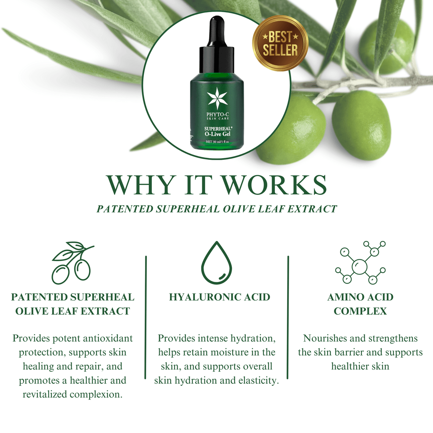 PHYTO-C SUPERHEAL O-Live Gel 30ml 橄欖高效修復精華 - 5SKINLAB