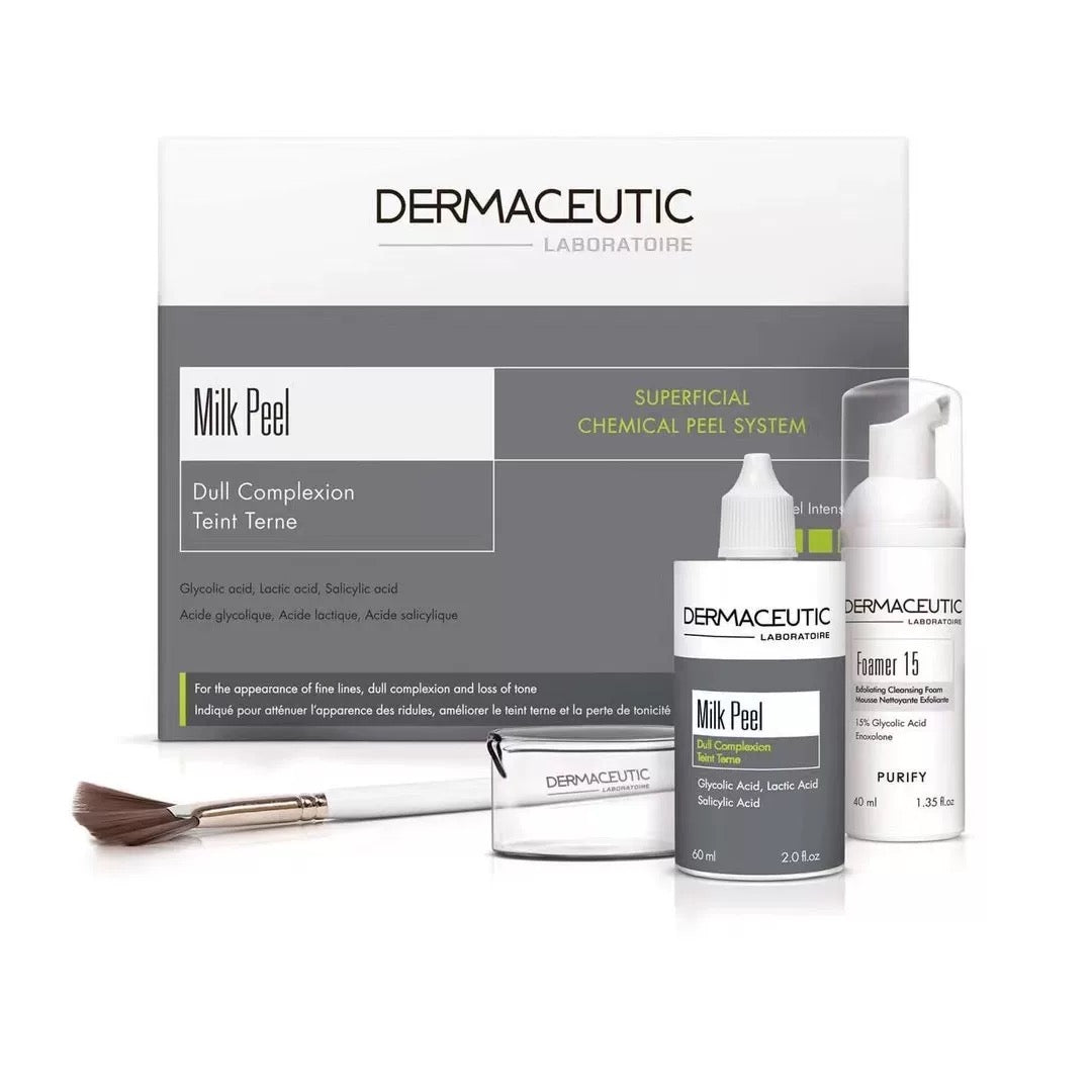 法國 Dermaceutic Milk Peel 奶滑果酸煥膚套盒｜在家告別粗糙暗沉，打造自帶光澤的「水光剝殼蛋肌」