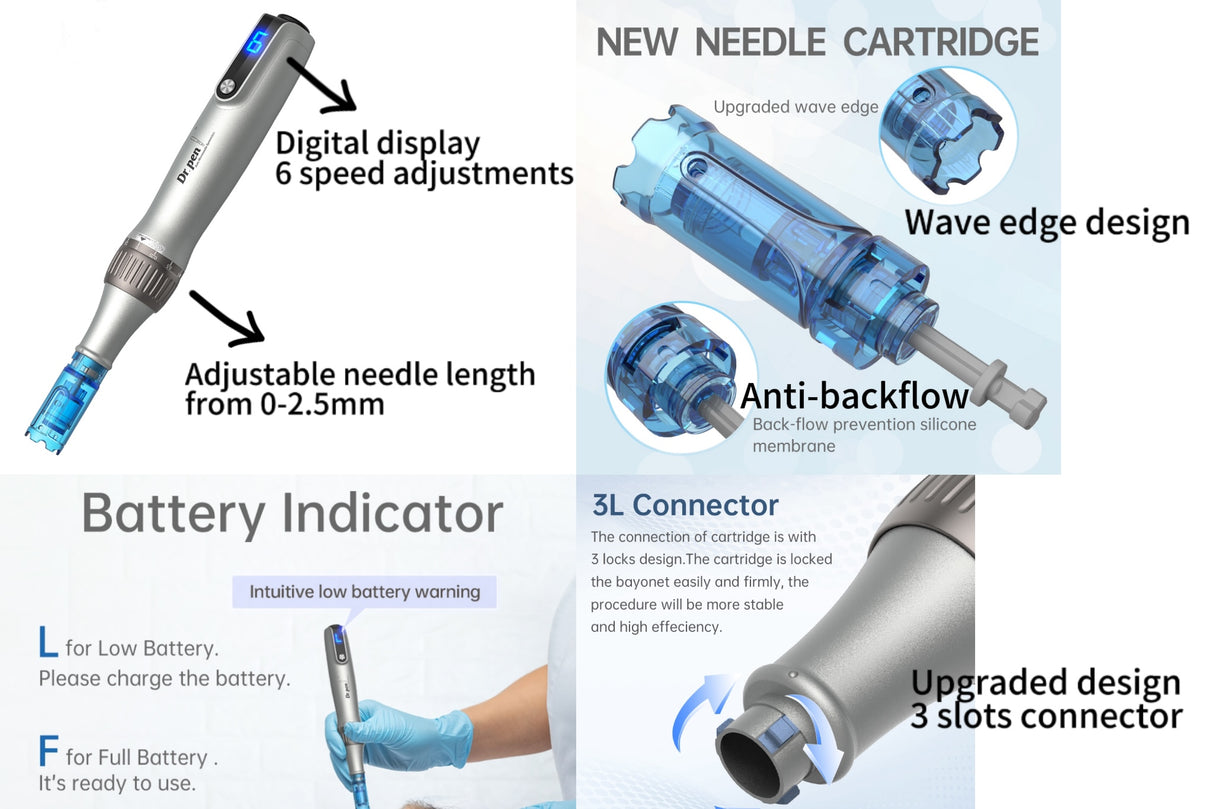 Dr Pen M8無線電動微針M8 MTS Professional Wireless Derma-pen Electric Stamp Design - 5SKINLAB