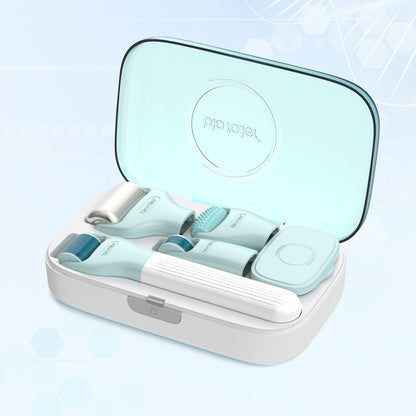 10 in 1 Derma Roller Kit Bio Roller G10 Microneedle ago inossidabile Dermaroller Skin Cooling Ice Roller Jade Roller Massager 微針滾輪、冰滾輪和玉石按摩滾輪 - 5SKINLAB