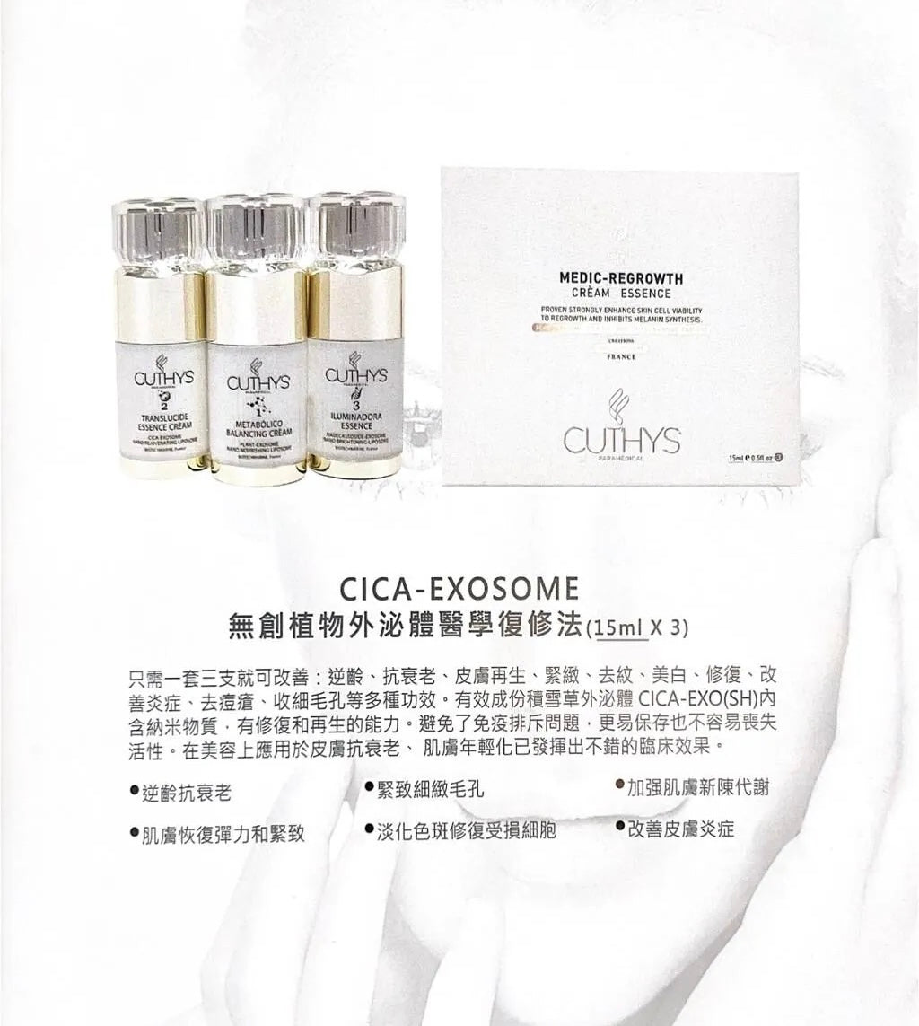 CUTHYS CICA EXOSOME 醫學復修法外泌體 （15ml x3 bottles ） - 5SKINLAB