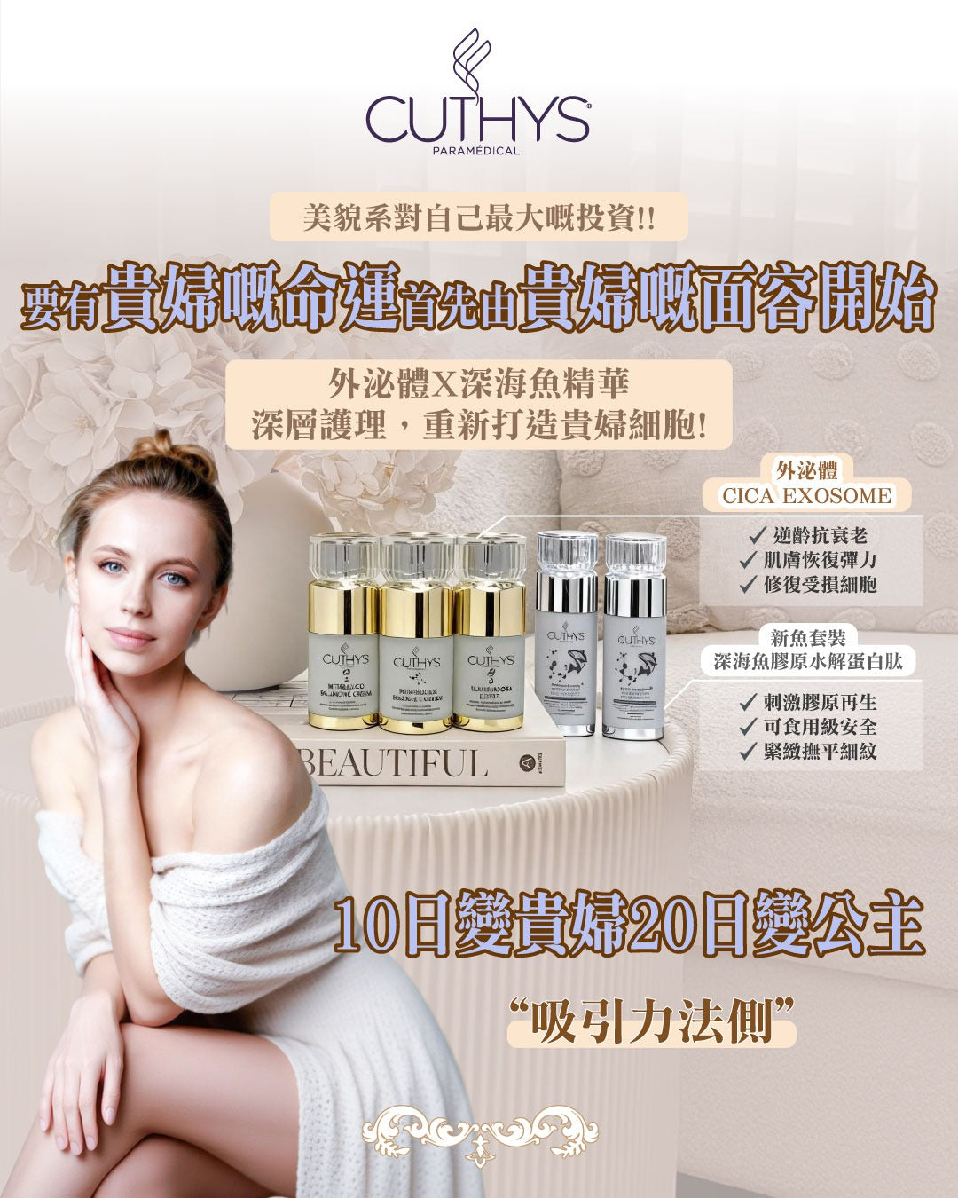 CUTHYS CICA EXOSOME 醫學復修法外泌體 （15ml x3 bottles ）