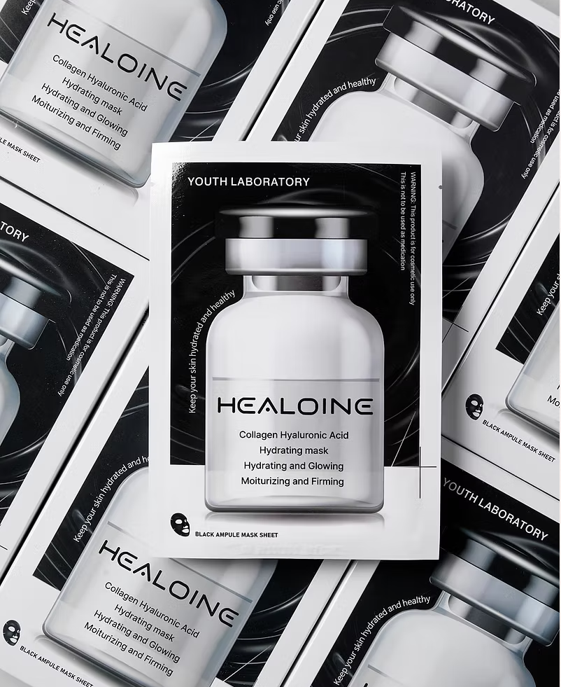HEALOINE Collagen Hyaluronic Acid Hydrating Glowing Mask 黑色膠原蛋白玻尿酸保濕面膜 - 5SKINLAB