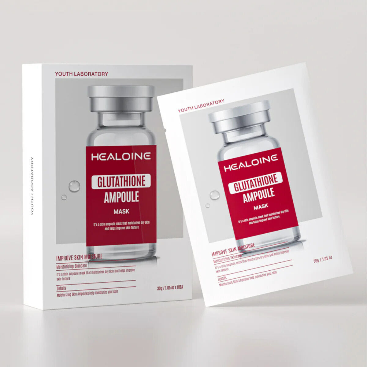 HEALOING GLUTATHIONE AMPOULE MASK 谷胱甘肽精華提亮面膜 - 5SKINLAB