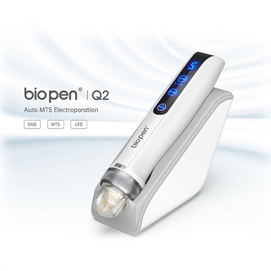 Biopen Q2 黄金微針 水光射頻光療 導入 ·膠原重生無線4合1 電動微針MTS療程美容院療程凹凸洞緊致提升 香港代理