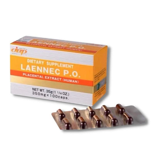 日本萊乃康JBP LAENNEC P.O 人胎素膠囊貴婦版 保肝護肝胎盤素膠囊 100粒 黃盒 - 5SKINLAB