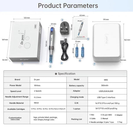 DR Pen M8S 進階版無線電動微針MTS 針頭pins - 5SKINLAB