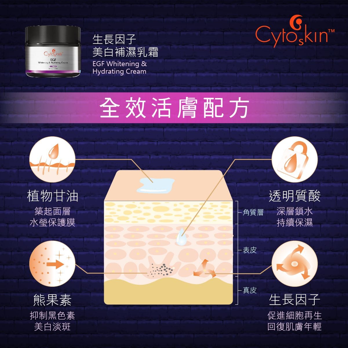 CytoSkin EGF Whitening & Hydrating Cream 50g 生長因子美白補濕乳霜 - 5SKINLAB