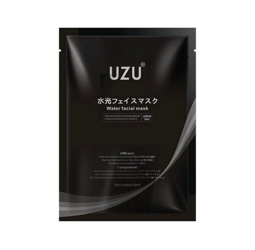 UZU 水光フェイスマスク Water facial mask 黑炭保濕水光面膜 - 5SKINLAB