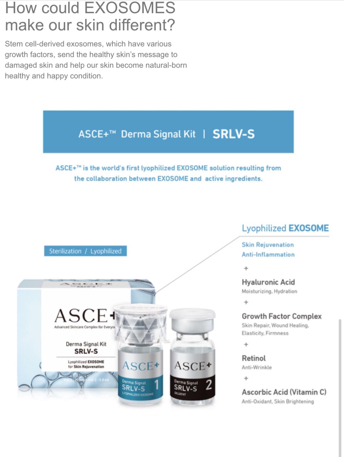 ASCE+Derma Signal Kit SRLV-S 韓國版Lyophilized EXOSOME for Skin Rejuvenation外泌體